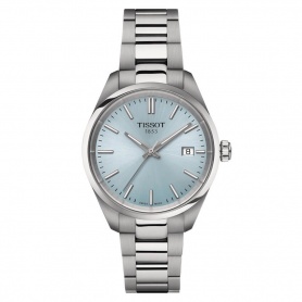 Tissot PR100 34mm ice blue watch, quartz T1502101135100