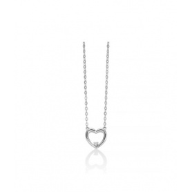 Miluna necklace in white gold with Heart and Diamond - CLD4558
