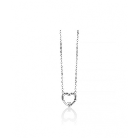 Miluna-Halskette aus Weißgold mit Herz und Diamant – CLD4558