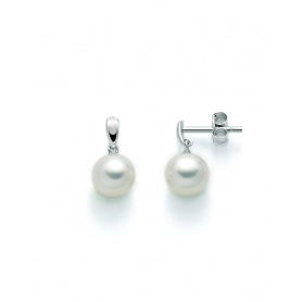 Orecchini Miluna in oro bianco con perla pendente 7mm - PER2300
