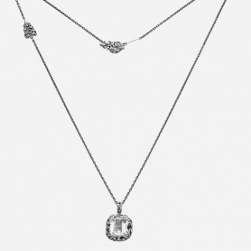 Maria and Luisa necklace with rectangular rock crystal CA0130/S
