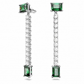 Swarovski White and Green Matrix Pendant Earrings - 5665786