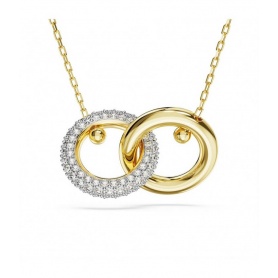 Swarovski gold double circle necklace Dextera - 5668820