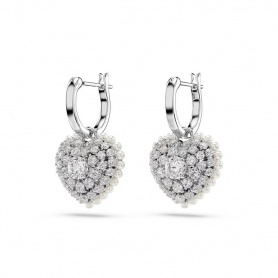 White Swarovski Heart Hyperbola earrings - 5684384