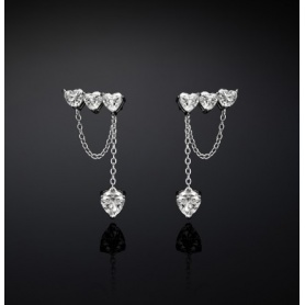 Three zircon heart earrings and pendant Chiara Ferragni J19AXD03