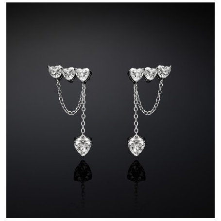 Three zircon heart earrings and pendant Chiara Ferragni J19AXD03