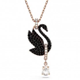 Iconic Swan Swarovski Halskette mit schwarzem Schwan und Kristall – 5678045