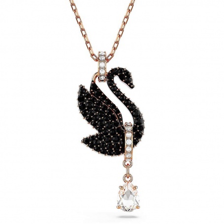 Iconic Swan Swarovski black swan and crystal necklace - 5678045