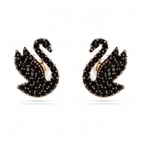 Iconic Swan Swarovski black swan earrings - 5684608