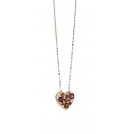Salvini i Segni Heart Necklace in rose gold with colored gems 20046384