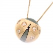 Salvini Coccinelle rose gold necklace with diamonds and Hematite 20035561