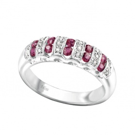 Bliss Cabaret Ring with Rubies and Diamonds - 20073990