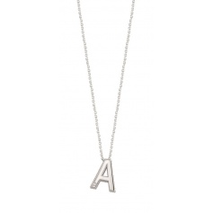 Bliss necklace with letter A pendant in white gold - 20090526