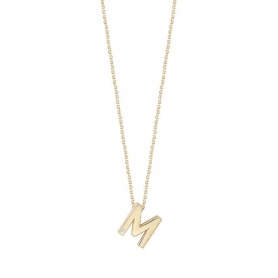 Bliss-Halskette mit Anhänger des Buchstabens M aus Gelbgold – 20090399