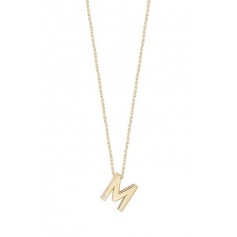 Bliss necklace with letter M pendant in yellow gold - 20090399
