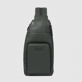 Grüner Piquadro One-Shoulder-Rucksack aus Leder CA5577MOS/VE3