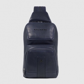Piquadro Carl blue leather one-shoulder backpack - CA5751S129/BLU