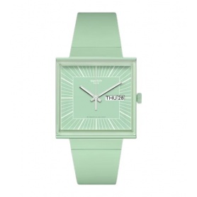Swatch Bioceramic What If square mint green watch SO34G701