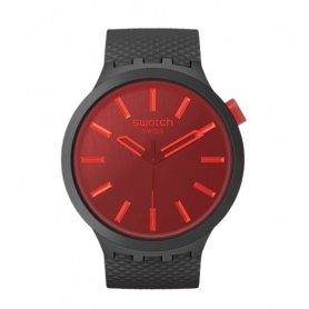 Swatch Midnight Mode black and red Big Bold watch - SB05B111