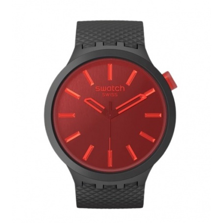 Swatch Midnight Mode schwarz-rote Big Bold Uhr – SB05B111
