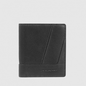 Piquadro Carl vertikale Geldbörse aus schwarzem Leder PU5964S129R/N