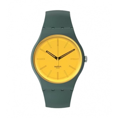 Swatch Gold In The Garden green and yellow watch - SO29G103