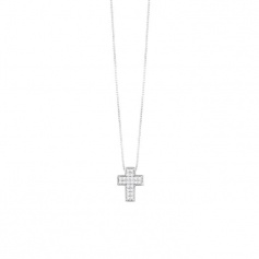 Cross Bliss Dream Le Forme Halskette mit natürlichen Diamanten 20104414