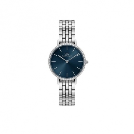 Daniel Wellington Petite Bezel 5Link blue and crystal watch DW00100664