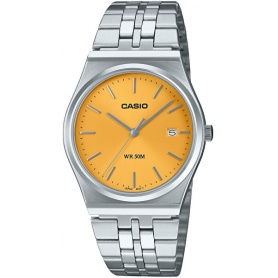 Casio men's watch in steel with yellow dial MTP-B145D-9AVEF