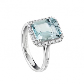 Salvini Sorrento Ring with Aquamarine and Diamonds 20086616
