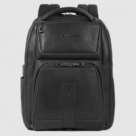 Piquadro Carl backpack in black leather - CA6300S129/N