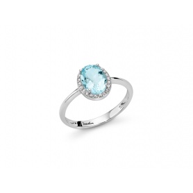 Miluna ring in white gold with Aquamarine and Diamonds - LID3764
