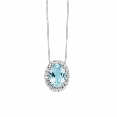 Miluna necklace in white gold with Aquamarine and Diamonds CLD4721
