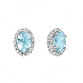 Miluna earrings in white gold with Aquamarine and Diamonds - ERD2841