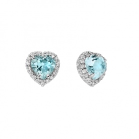 Miluna earrings in gold with heart Aquamarine and diamonds ERD2840