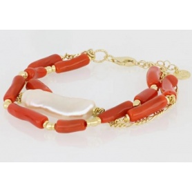 Nivy Dory bracelet with corals and pearl BARP0287#G