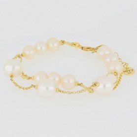 Nivy Charlize Armband aus goldenem Silber mit Perlen BARP0194#G