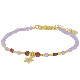 Nivy-Armband mit Stern und lila Steinen BARP0521#G