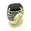 Silver and Onyx ring-AN507