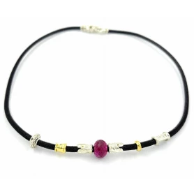 Misani jewelry Accenti necklace with gold, silver and ruby CB2173RU