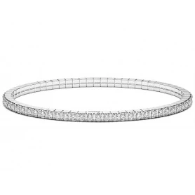 Elastisches Zancan-Tennis-Armband mit weißen Steinen – ESB329175