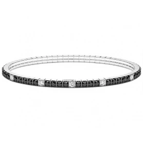 Zancan Tennis schwarz-weißes elastisches Armband ESB331205