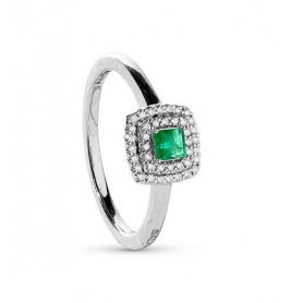 Salvini Bagliori Colore Ring with Diamond and Emerald pavé 20108455