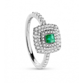 Salvini Bagliori Colore Ring with Diamond and Emerald pavé 20108464