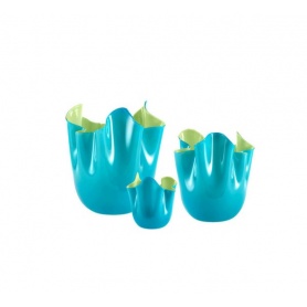 Zweifarbigen Taschentuch Vase Blau/Mittel grün-zu 700.02
