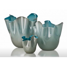 Handkerchief vase two-tone grey/blue large-700.00 GR