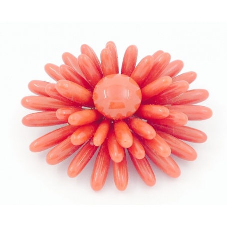 Red Coral Brooches whit 18kt gold
