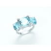 White gold ring with Blue Topaz and Diamonds - KLID1960