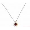 White gold necklace with ruby and diamonds - KCLD2886