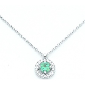  White gold necklace with emerald and diamonds - KCLD2888
